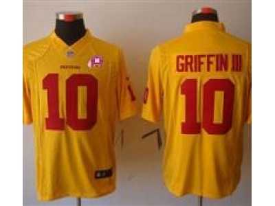 Nike NFL Washington Redskins #10 Robert Griffin III Yellow Jerseys W 80TH Patch(Limited)
