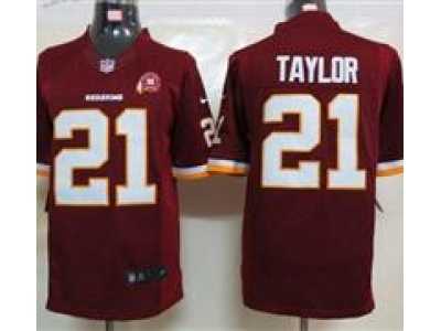 Nike NFL Washington Redskins #21 Fred Taylor red Jerseys W 80TH Patch(Limited)