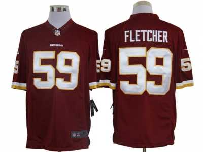 Nike NFL Washington Redskins #59 London Fletcher Red Jerseys(Limited)