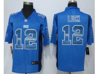 2015 New Nike Indianapolis Colts #12 Luck Blue Strobe Jerseys(Limited)