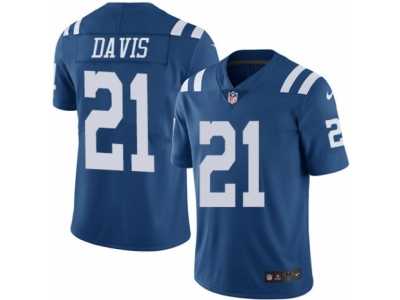 Men's Nike Indianapolis Colts #21 Vontae Davis Limited Royal Blue Rush NFL Jersey