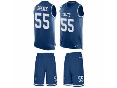 Men's Nike Indianapolis Colts #55 Sean Spence Limited Royal Blue Tank Top Suit NFL Jersey