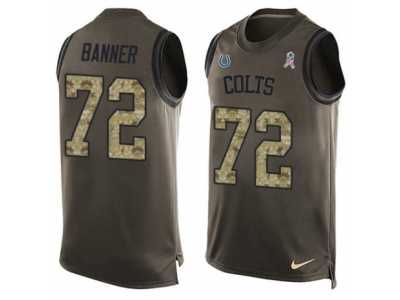 Men's Nike Indianapolis Colts #72 Zach Banner Limited Green Salute to Service Tank Top NFL Jersey