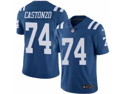 Men's Nike Indianapolis Colts #74 Anthony Castonzo Elite Royal Blue Rush NFL Jersey