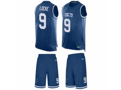 Men's Nike Indianapolis Colts #9 Jeff Locke Limited Royal Blue Tank Top Suit NFL Jersey