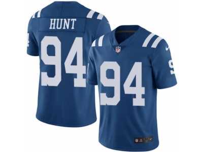 Men's Nike Indianapolis Colts #94 Margus Hunt Limited Royal Blue Rush NFL Jersey