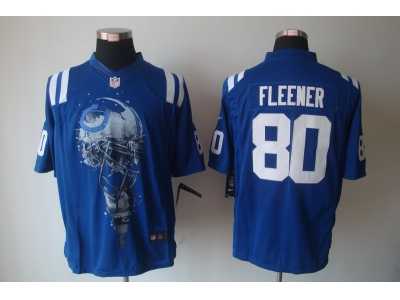Nike NFL Indianapolis Colts #80 Coby Fleener blue Jerseys(Helmet Tri-Blend Limited)