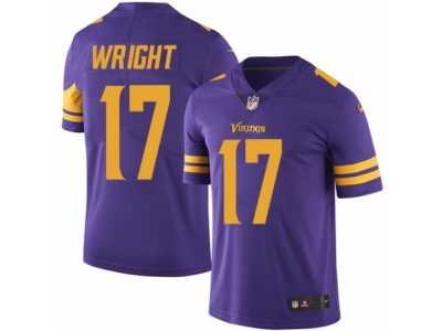 Men's Nike Minnesota Vikings #17 Jarius Wright Limited Purple Rush NFL Jersey