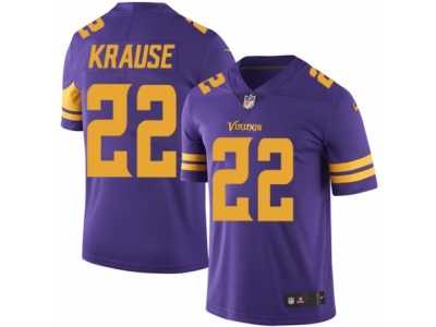 Men's Nike Minnesota Vikings #22 Paul Krause Limited Purple Rush NFL Jersey