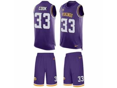 Men's Nike Minnesota Vikings #33 Dalvin Cook Limited Purple Tank Top Suit NFL Jersey