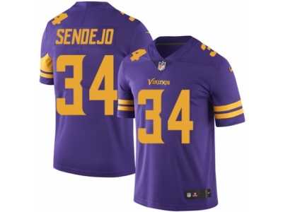 Men's Nike Minnesota Vikings #34 Andrew Sendejo Limited Purple Rush NFL Jersey