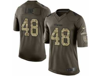 Men's Nike Minnesota Vikings #48 Zach Line Limited Green Salute to Service NFL Jersey