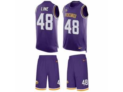 Men's Nike Minnesota Vikings #48 Zach Line Limited Purple Tank Top Suit NFL Jersey