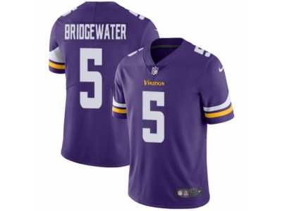 Men's Nike Minnesota Vikings #5 Teddy Bridgewater Vapor Untouchable Limited Purple Team Color NFL Jersey