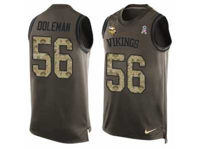 Men's Nike Minnesota Vikings #56 Chris Doleman Limited Green Salute to Service Tank Top NFL Jersey