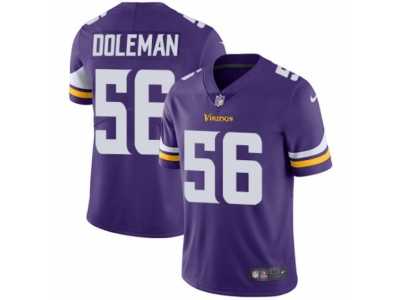 Men's Nike Minnesota Vikings #56 Chris Doleman Vapor Untouchable Limited Purple Team Color NFL Jersey