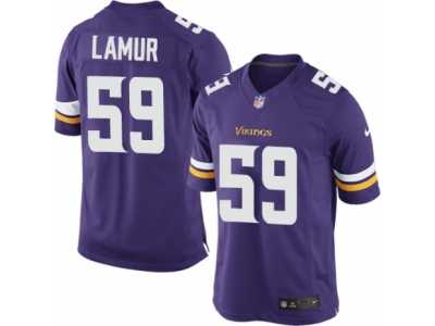 Men's Nike Minnesota Vikings #59 Emmanuel Lamur Limited Purple Team Color NFL Jersey