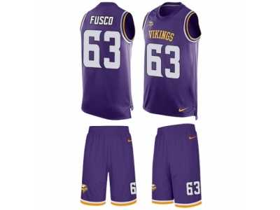 Men's Nike Minnesota Vikings #63 Brandon Fusco Limited Purple Tank Top Suit NFL Jersey