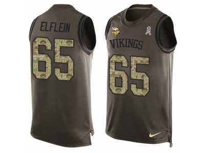 Men's Nike Minnesota Vikings #65 Pat Elflein Limited Green Salute to Service Tank Top NFL Jersey