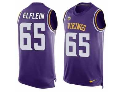 Men's Nike Minnesota Vikings #65 Pat Elflein Limited Purple Player Name & Number Tank Top NFL Jersey
