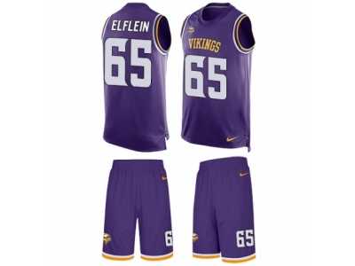 Men\'s Nike Minnesota Vikings #65 Pat Elflein Limited Purple Tank Top Suit NFL Jersey