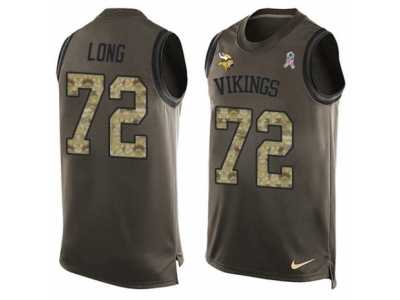 Men's Nike Minnesota Vikings #72 Jake Long Limited Green Salute to Service Tank Top NFL Jersey