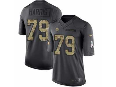 Men's Nike Minnesota Vikings #79 Michael Harris Limited Black 2016 Salute to Service NFL Jersey