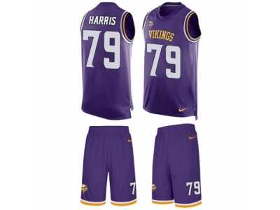 Men's Nike Minnesota Vikings #79 Michael Harris Limited Purple Tank Top Suit NFL Jersey