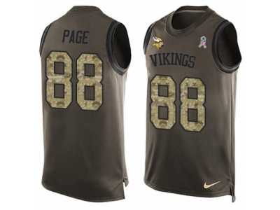 Men's Nike Minnesota Vikings #88 Alan Page Limited Green Salute to Service Tank Top NFL Jersey