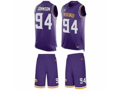 Men's Nike Minnesota Vikings #94 Jaleel Johnson Limited Purple Tank Top Suit NFL Jersey