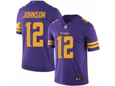 Nike Minnesota Vikings #12 Charles Johnson Purple Men's Stitched NFL Limited Rush Jersey