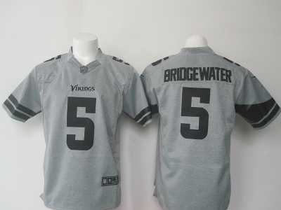 Nike Minnesota Vikings #5 Teddy Bridgewater Gray Gridiron Gray Jerseys(Limited)