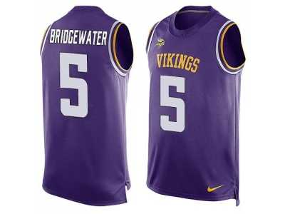 Nike Minnesota Vikings #5 Teddy Bridgewater Purple Team Color Men's Stitched NFL Limited Tank Top Jersey