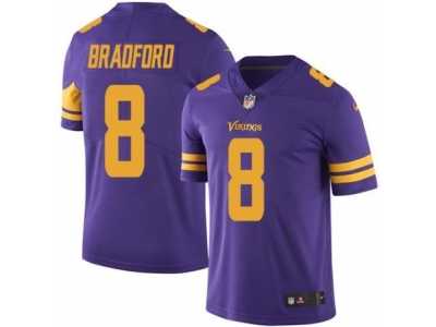 Nike Minnesota Vikings #8 Sam Bradford Purple Men's Stitched NFL Limited Rush Jersey