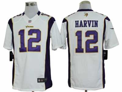 Nike NFL Minnesota Vikings #12 Percy Harvin White Jerseys(Limited)