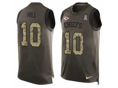 Men's Nike Kansas City Chiefs #10 Tyreek Hill Limited Green Salute to Service Tank Top NFL Jersey