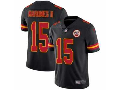 Men's Nike Kansas City Chiefs #15 Patrick Mahomes II Limited Black Rush NFL Jersey