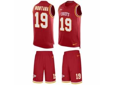 Men's Nike Kansas City Chiefs #19 Joe Montana Limited Red Tank Top Suit NFL Jersey