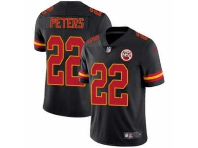 Men's Nike Kansas City Chiefs #22 Marcus Peters Limited Black Rush NFL Jersey