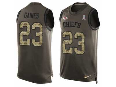 Men's Nike Kansas City Chiefs #23 Phillip Gaines Limited Green Salute to Service Tank Top NFL Jersey