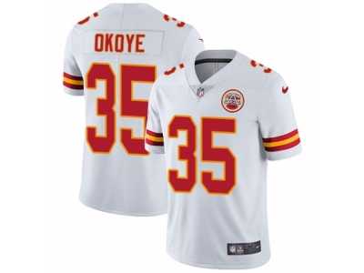 Men's Nike Kansas City Chiefs #35 Christian Okoye Vapor Untouchable Limited White NFL Jersey