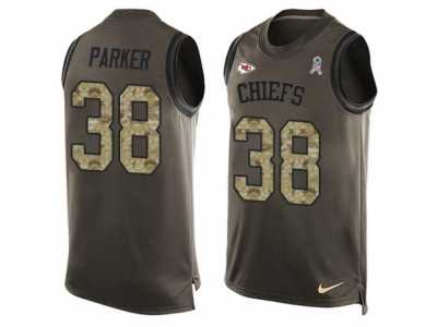 Men's Nike Kansas City Chiefs #38 Ron Parker Limited Green Salute to Service Tank Top NFL Jersey