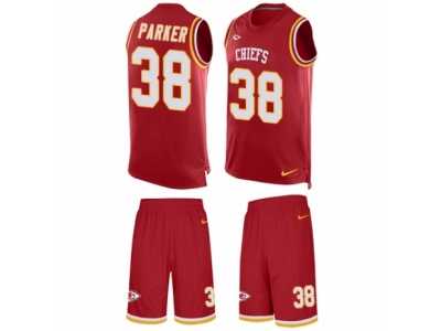 Men's Nike Kansas City Chiefs #38 Ron Parker Limited Red Tank Top Suit NFL Jersey