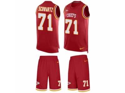 Men's Nike Kansas City Chiefs #71 Mitchell Schwartz Limited Red Tank Top Suit NFL Jersey