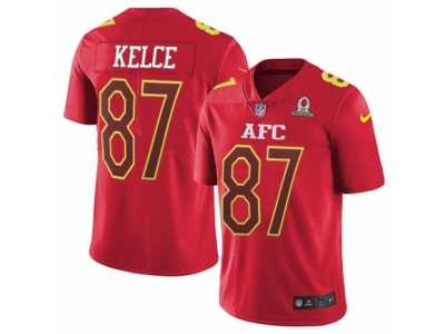 Men's Nike Kansas City Chiefs #87 Travis Kelce Limited Red 2017 Pro Bowl NFL Jersey
