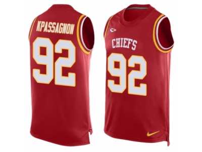 Men's Nike Kansas City Chiefs #92 Tanoh Kpassagnon Limited Red Player Name & Number Tank Top NFL Jersey