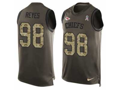 Men's Nike Kansas City Chiefs #98 Kendall Reyes Limited Green Salute to Service Tank Top NFL Jersey