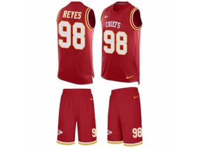 Men's Nike Kansas City Chiefs #98 Kendall Reyes Limited Red Tank Top Suit NFL Jersey