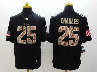Nike Kansas City Chiefs #25 Jamaal Charles Black Salute to Service Jerseys(Limited)