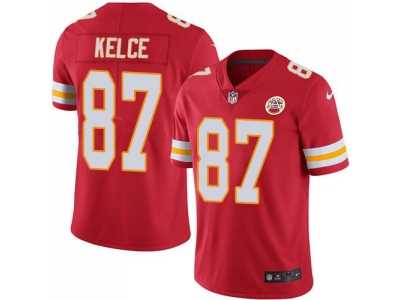 Nike Kansas City Chiefs #87 Travis Kelce Red Men's Stitched NFL Limited Rush Jersey